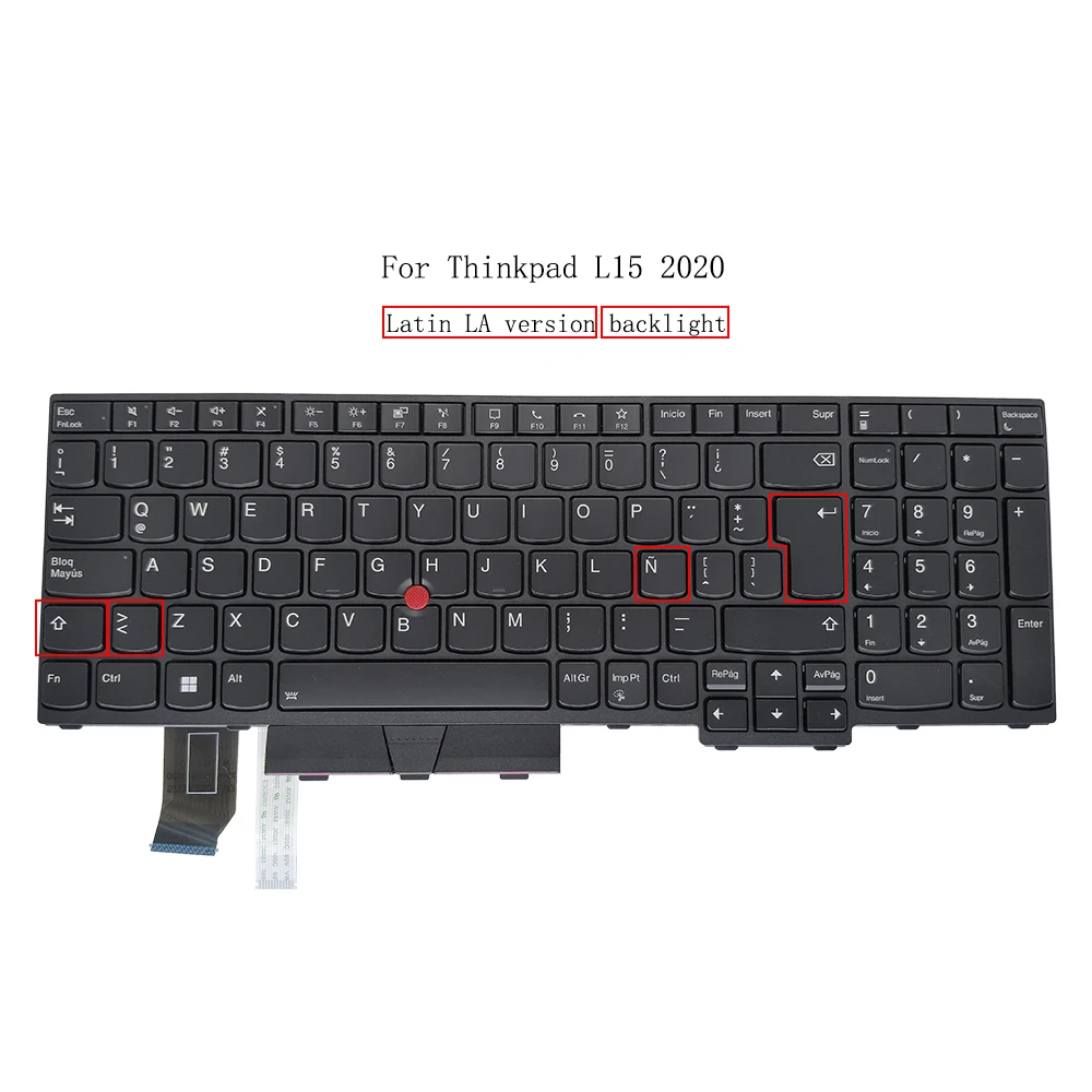 لوحة مفاتيح LA اللاتينية الأصلية لينوفو ثينك باد L15 Gen 2 2021 اللاتينية QWERTY لوحات مفاتيح الكمبيوتر المحمول 5N20W68233 5N20W68109