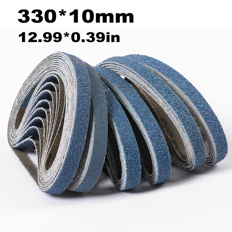 15/20Pcs 3/8 x 13 inch zirconia belt, various grit (#40/#60/#80/#120), for metal polishing, rust protection and woodworking