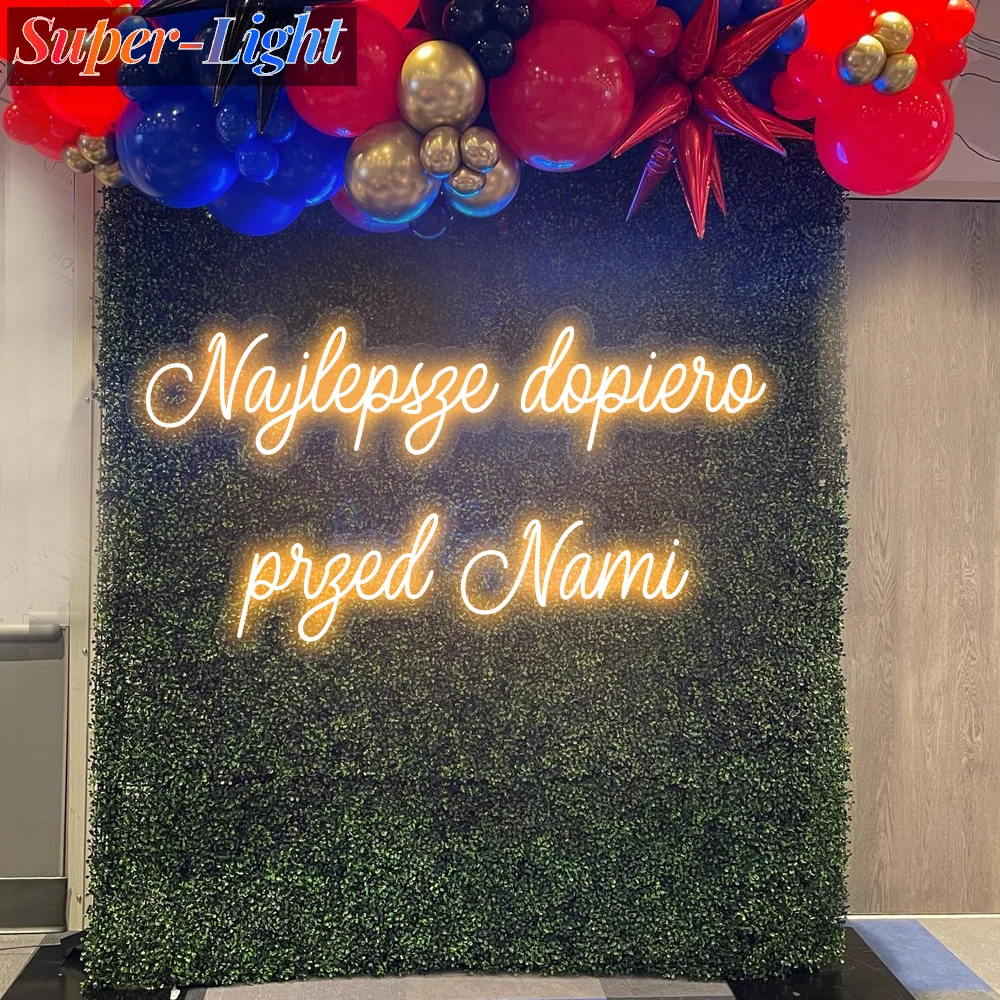 Imagem -02 - Sinal de Néon Led Personalizado para Casamento Najlepsze Doppo Impresso Nami Polonês Neon Sign