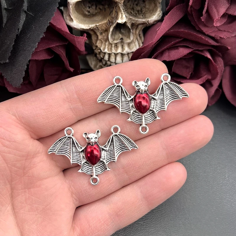 4pcs 43*28mm Halloween Bat Enamel Charms Bat Connectors Charms Pendants Designer Charms Fit Jewelry Making DIY Jewelry Findings