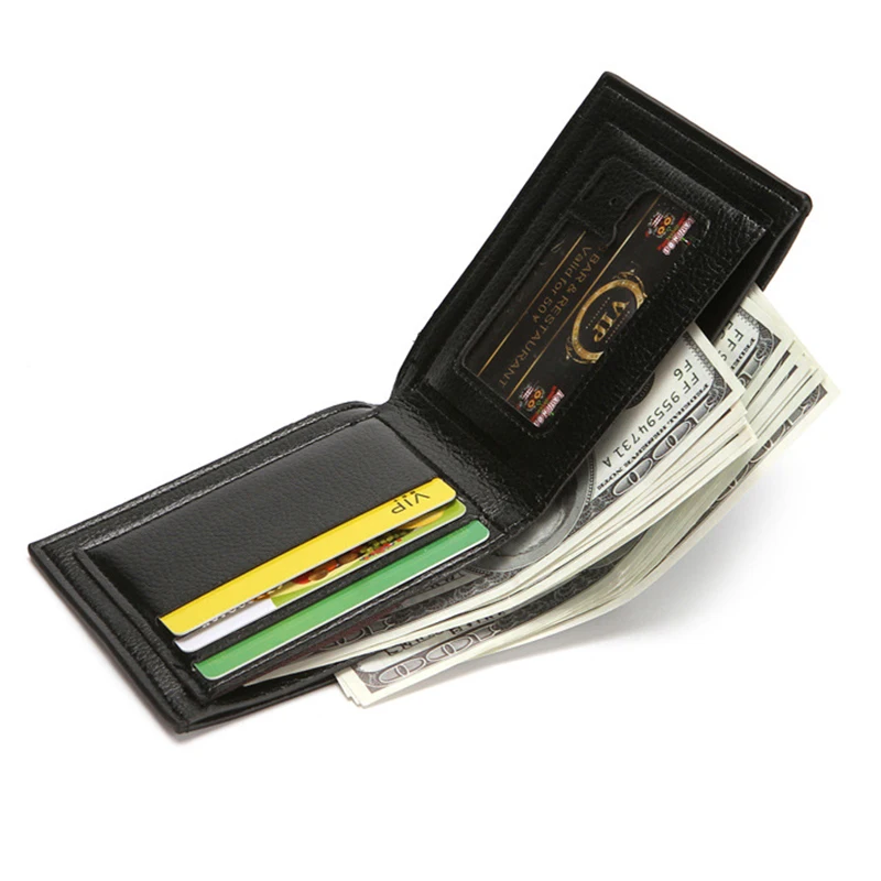 Portefeuille court d'affaires en cuir PU pour hommes, porte-monnaie, porte-billets, porte-cartes multifonctionnel, 216.239.514 Up