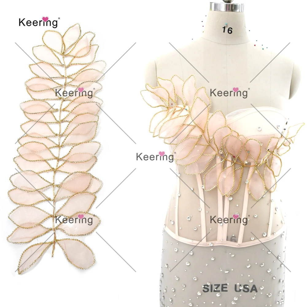 

2 шт. 3D-листья из проволоки в форме полосок для свадебного платья WHD-172, зеленые искусственные цветы, листья, зелень, гирлянды для платья
