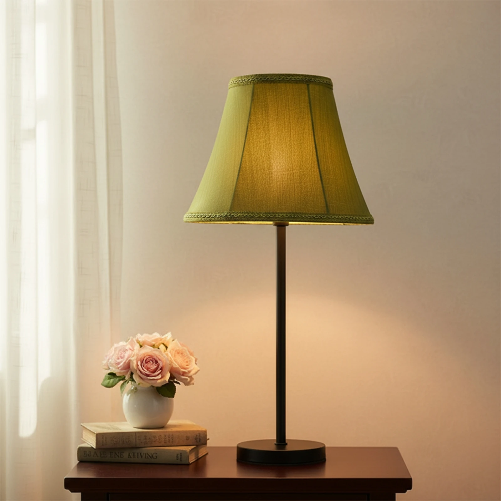 Pleated Lampshade Foldable Lampshade with Lace Trim Lamp Shade Vintage-Inspired Lighting Material for Bedside, Reading Nook
