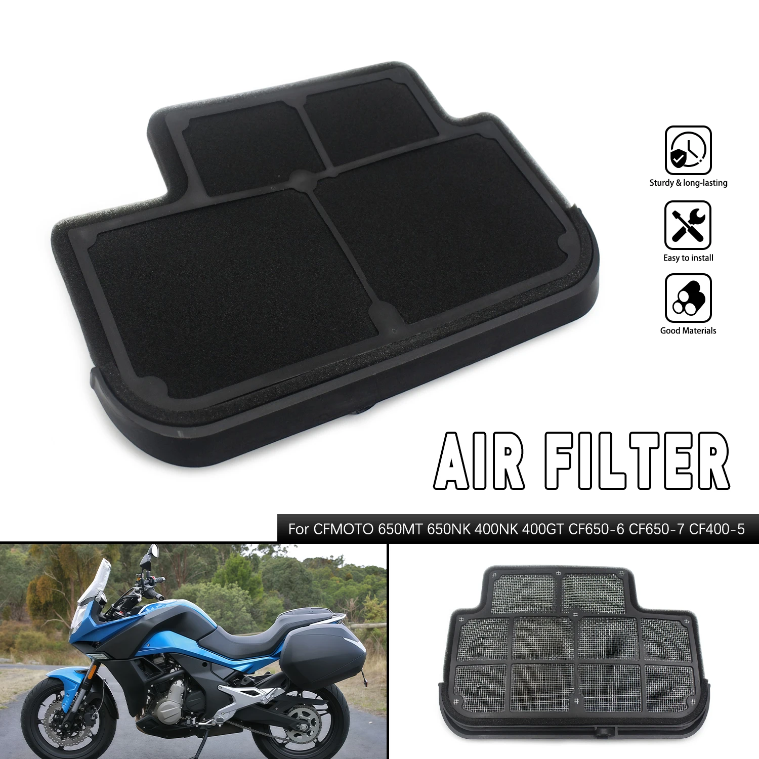 Motorcycle Air Filter Air Cleaner For CFMOTO CF650-2 CF650-6 CF650-7 650MT 650NK CF400-5 400NK 400GT 0700-111100 Accessories