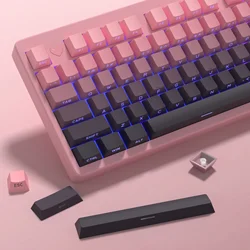 KBDiy 133 Keys Cherry Profile PBT Keycaps Set Strawberry Gradient Side-Printed Keycap for Mechanical Keyboard Game DIY Custom