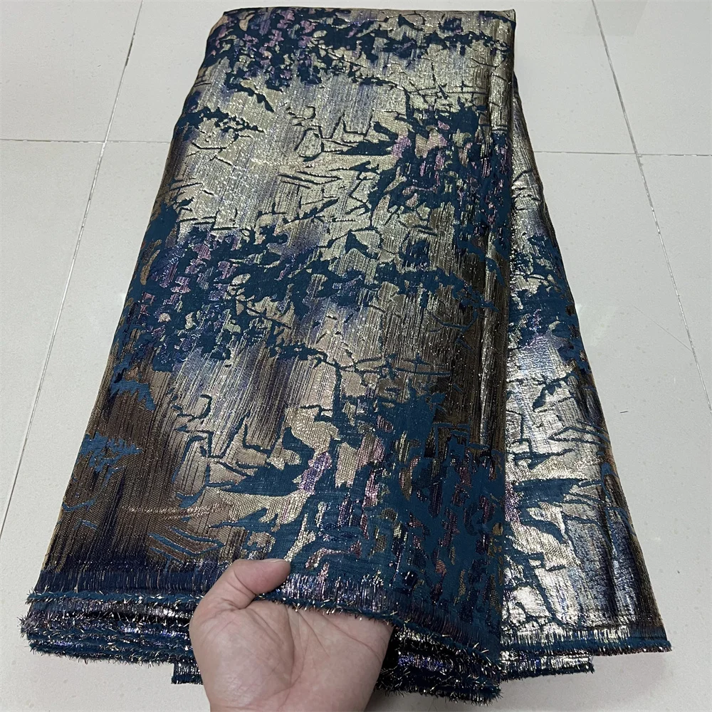 الأفريقي النيجيري تل عالي الجودة 2025 نسيج الدانتيل الأورجانزا التطريز للحزب ثوب الجاكار فستان الزفاف 5 ياردة YXZ182