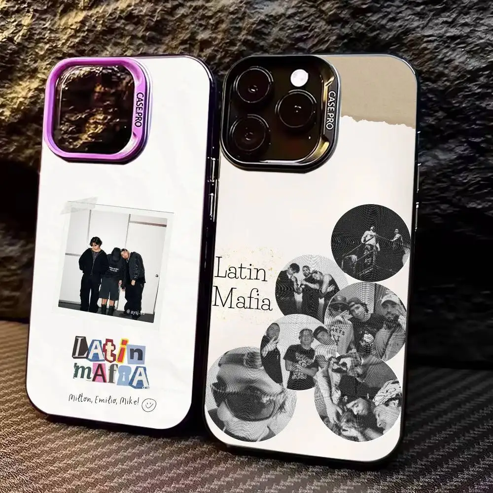 

L-Latin M-Mafia Phone Case For iPhone 17,16,15,14,13,12,11 Plus,Pro Max,Colored Silver Phone Case