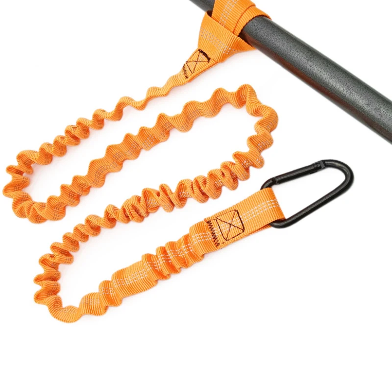 2PCS Elastic Paddle Leash Coiled Anti Lost Lanyard with Carabiner for Kayak Canoe Oar Fixing Outdoor Water Sport Accessory