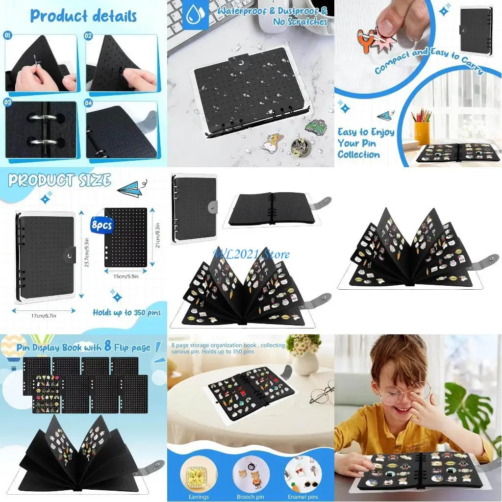 

G5GC PIN -витрина и хранение альбома вывод Album Sin Case Case Felt Texture PIN -штифт альбом хранения