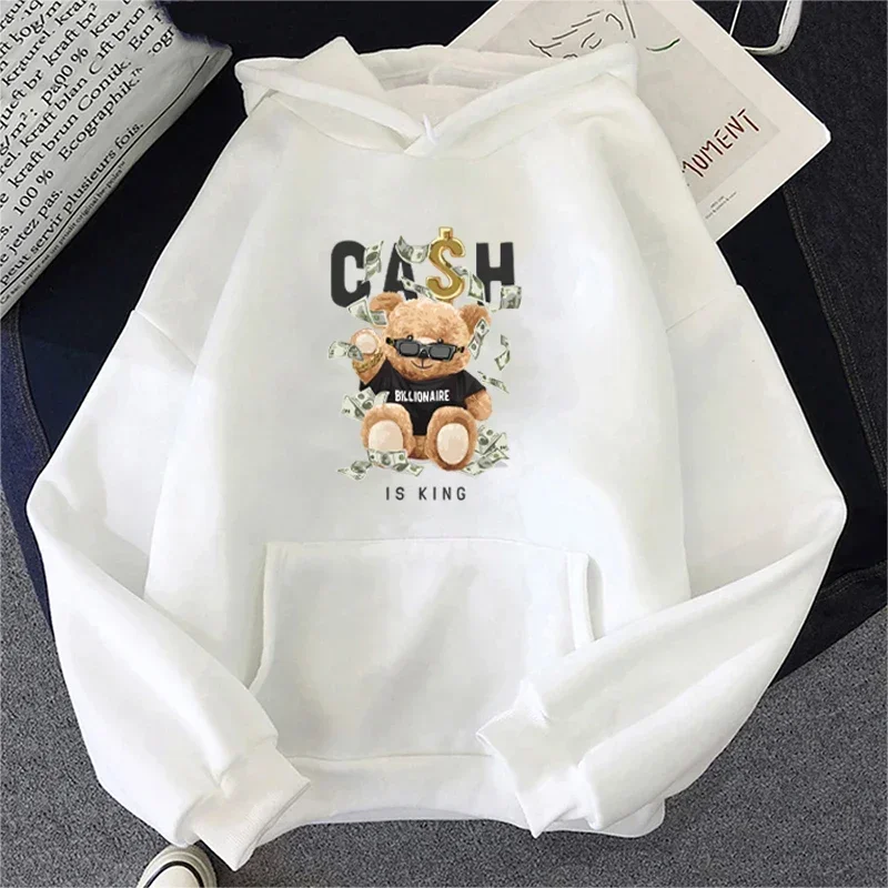 Autumn and Winter Couple Models Hooded Sweater Fashionable Cute Fun Printing Casual Versatile Men and Women Warm Tops