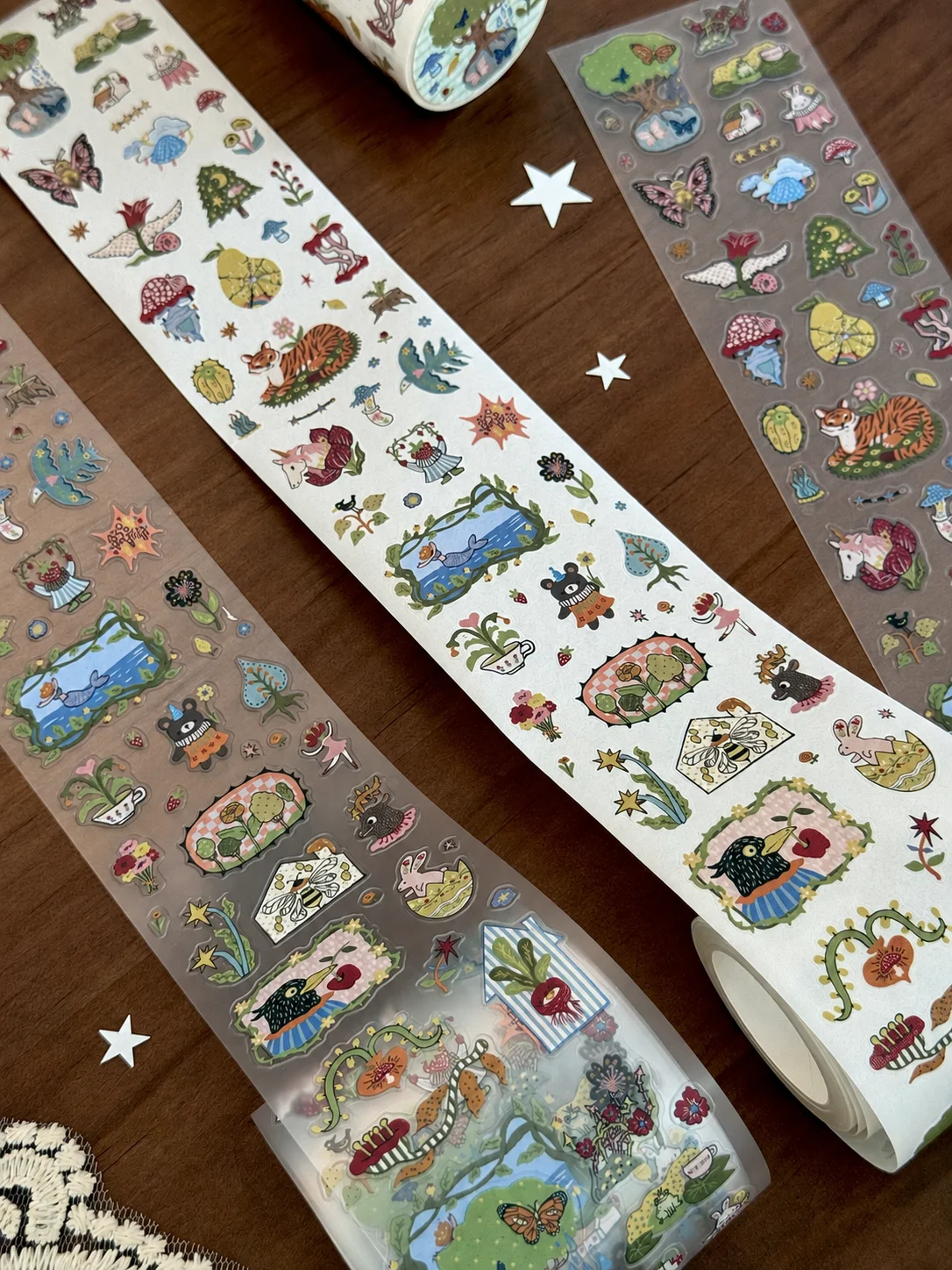 Cute Japanese Fantasy Forest Die Cut Dispensing Sticker DIY Deco Card Journal Scrapbooking Photo Card Phone Case Collage Supply
