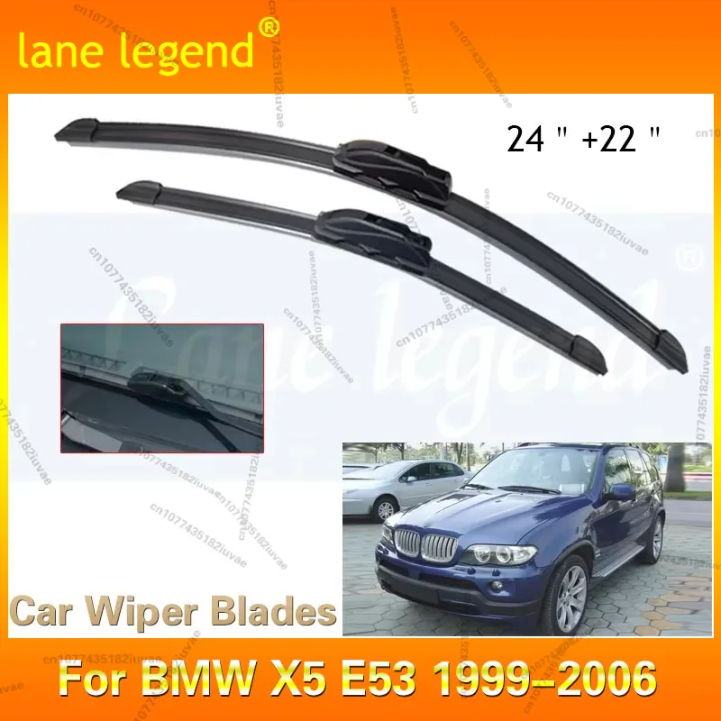 

Car Wiper Blade Front Window Windscreen Windshield Wipers Blades J hook Auto Accessories For BMW X5 E53 24"+22" 1999-2006