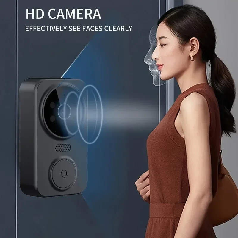 4.3-Inch Smart Doorbell Camera Wireless Video Door Peephole 1080P HD Night Vision Two-Way Talk IP65 Waterproof No Wiring Needed