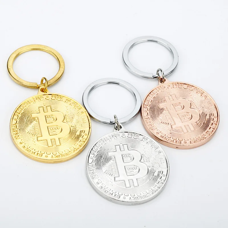 Classic Virtual Currency Design, Metal Keychain, Gold Coin Commemorative Coin Key Pendant, Men's Keychain, Birthday Gift