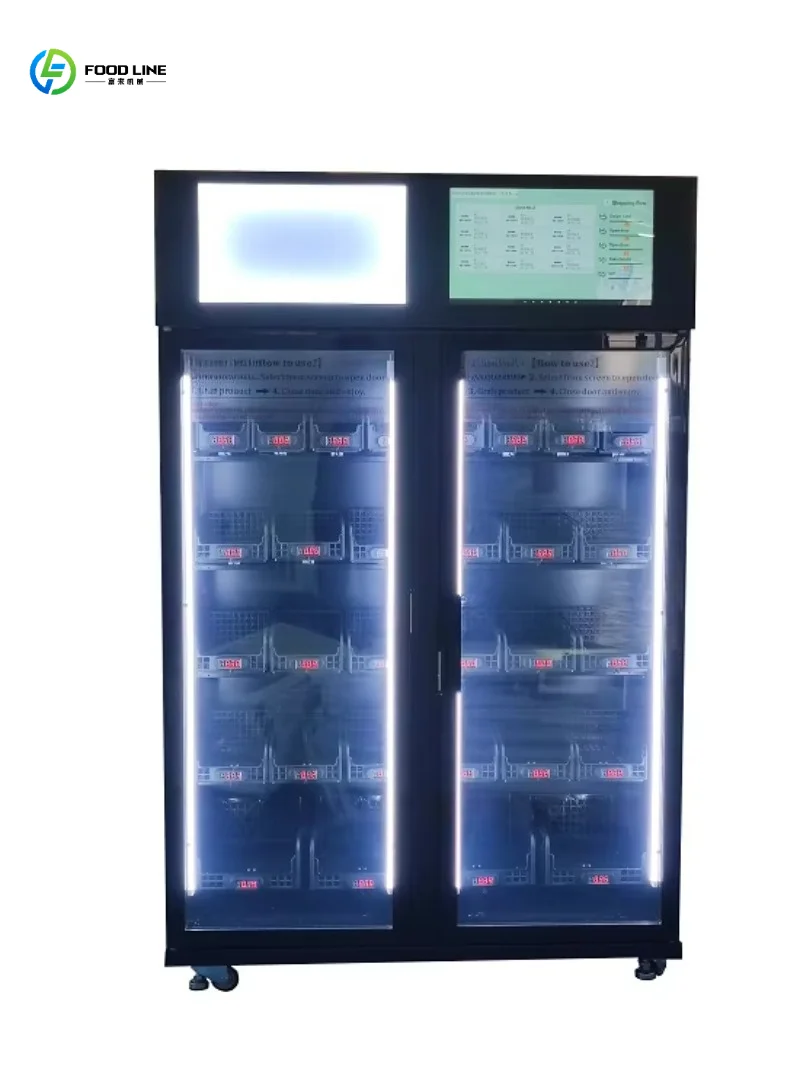 FL Smart Fridge Vending Machine for Foods/Drinks/Fruit/Fresh Milk/Vegetables Smart Vending With Card Reader Customized