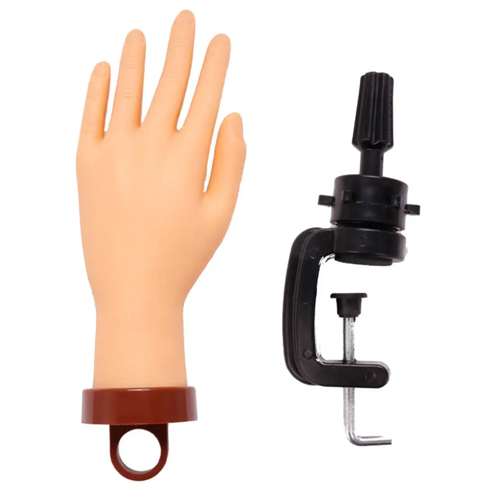 Flexible Nail Practice Hand Professional Manicure Training Hand Reusable Nail Art Practice Display Tool for Salon Students