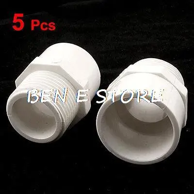 

5 Pcs 32mm Slip x 1" Male BSP Thread PVC Pipe Fitting Male Straight Coupling