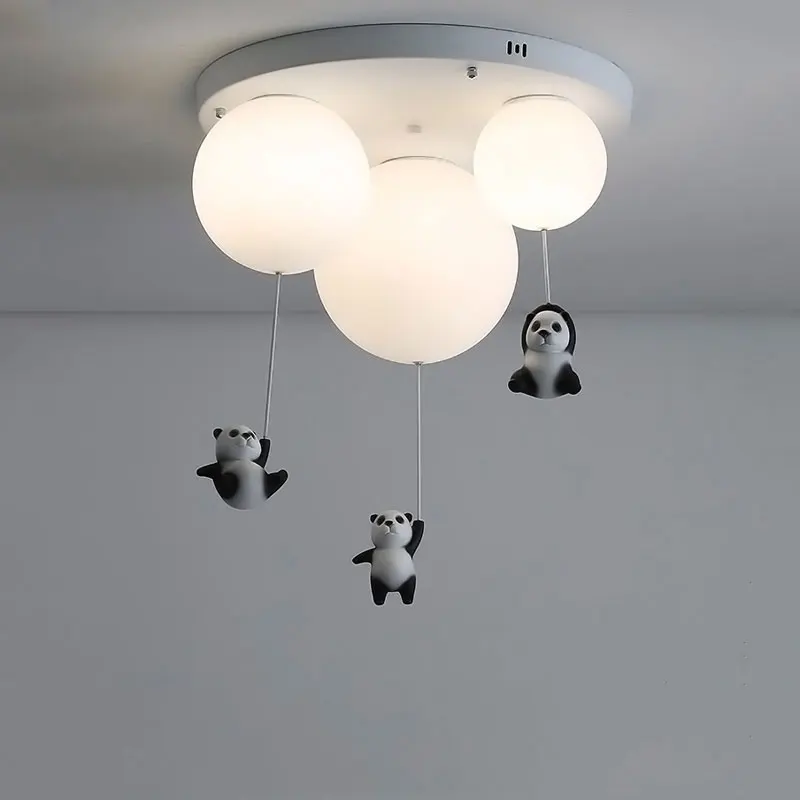 

Cartoon Children's Room Ceiling Lamp Hallway Foyer Light Chandelier Creative panda Warm Boy Girl Bedroom Ceiling Chandelier