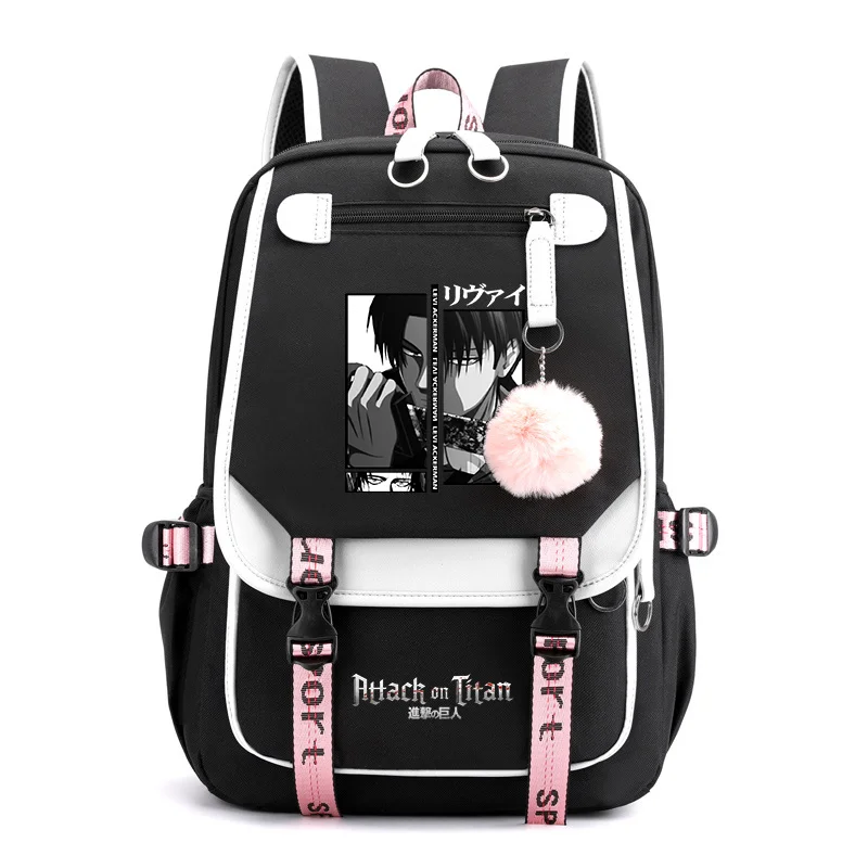 Neuer anime ackerman cooler muster rucksack teen fashion street usb rucksack anime ackerman hochwertiger rucksack