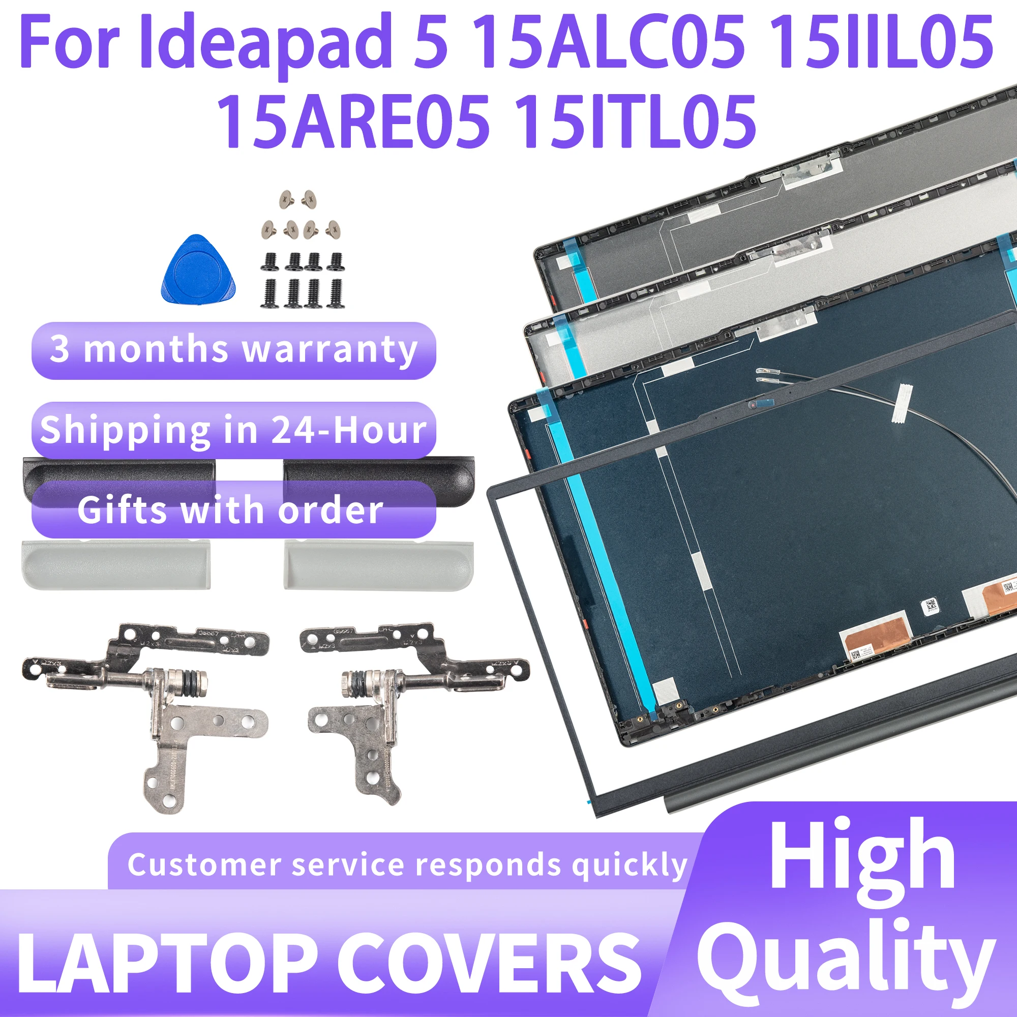 

New Case For ideapad 5 15ALC05 15IIL05 15ITL05 15ARE05 Metal LCD Back Cover Frame Bezel Hinges/Hingecover AMK7000110 GS557