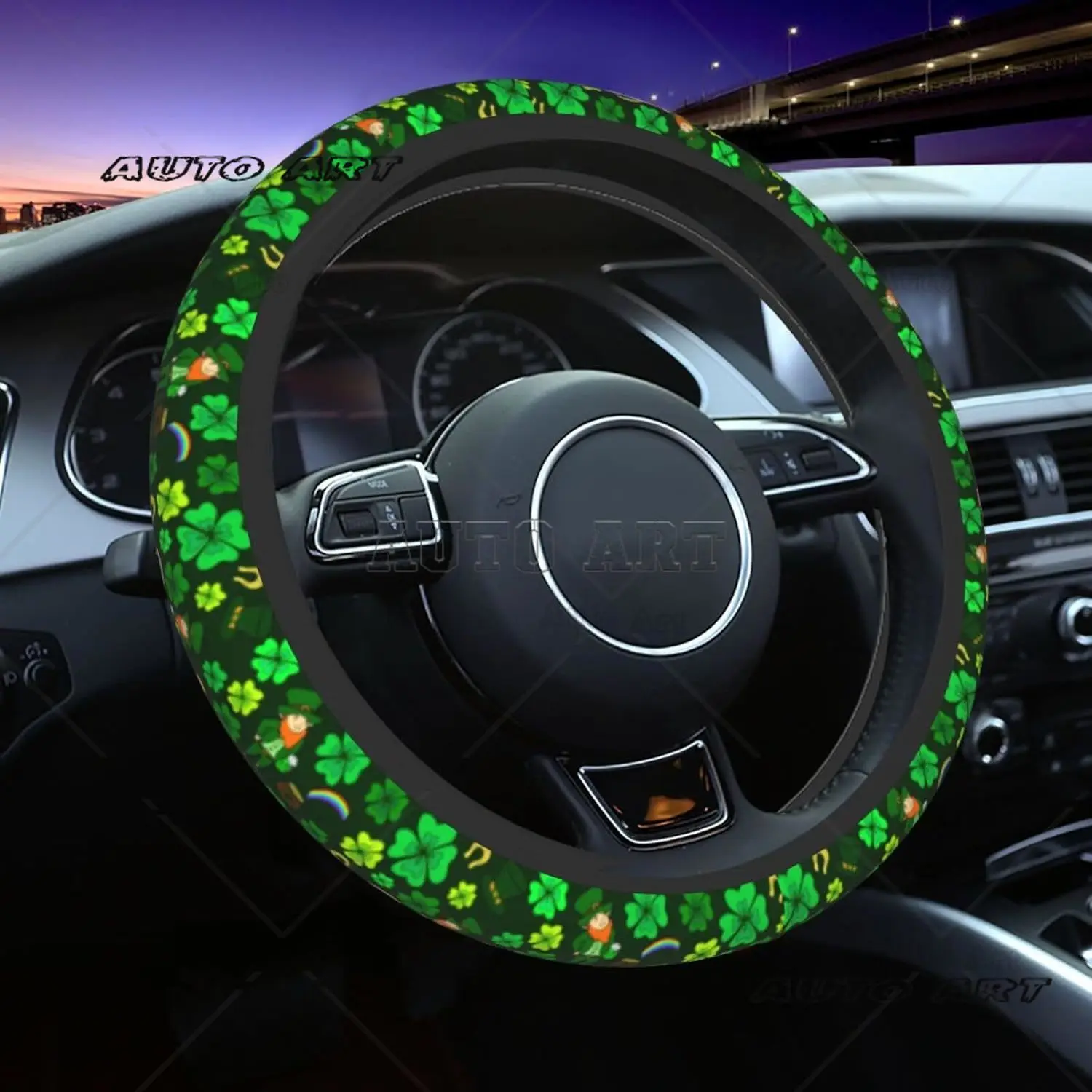 

Car Steering Wheel Cover St. Patrick's Day Anti-Slip Car Neoprene Steering Wheel Cover Wheel Wrap Case Protector