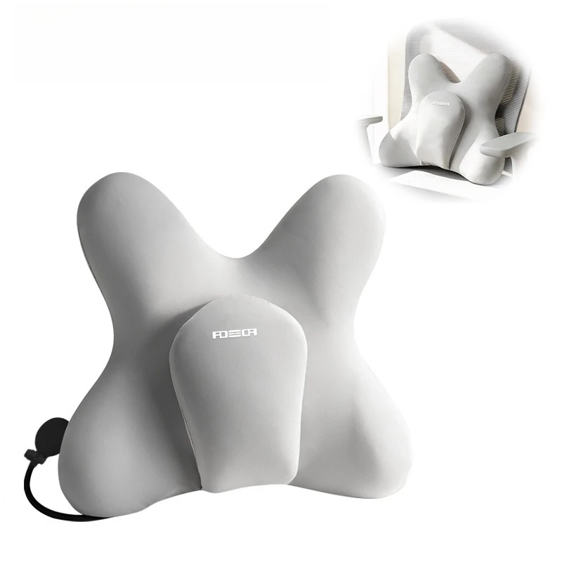 Ergonomic memory foam lumbar support inflatable pad