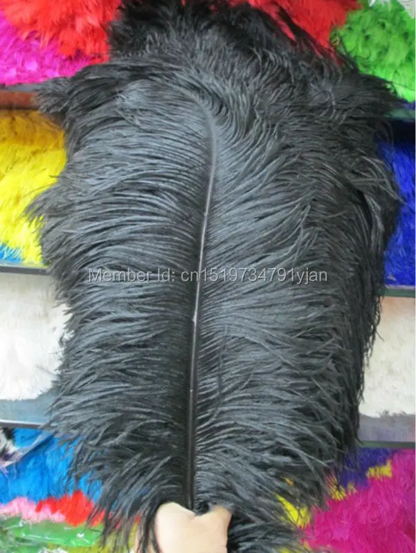 

Hard rod natural 50pcs/lot black Ostrich Feathers 45-50cm /18"-20" Wedding Birthday Christmas Decorations Free Shipping