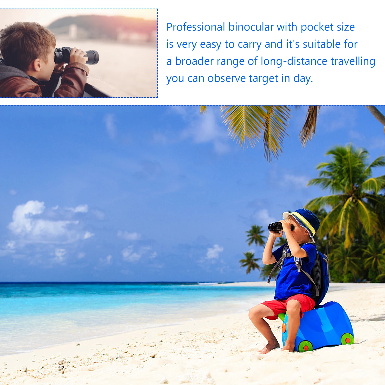 

4X30 Compact Binocular For Bird Watching Travel Outdoor Sightseeing Portable Lightweight Small Telescope High Magnification