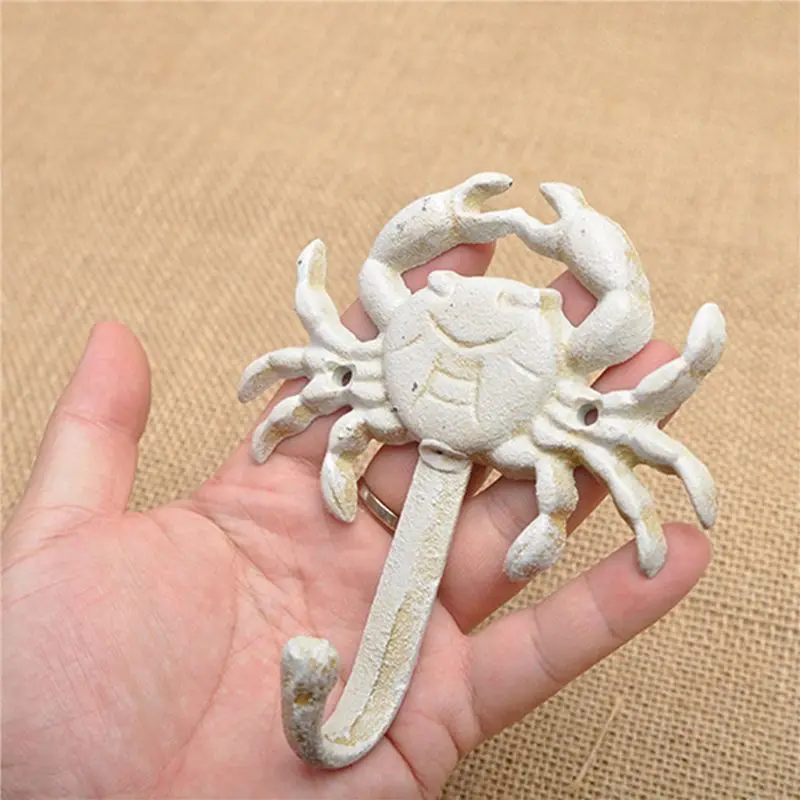 ABKW-2X Starfish Cast Iron Decorative Wall Hooks Coats Aprons Hats Towels Hooks Beach Ocean Theme Chic Metal Hooks