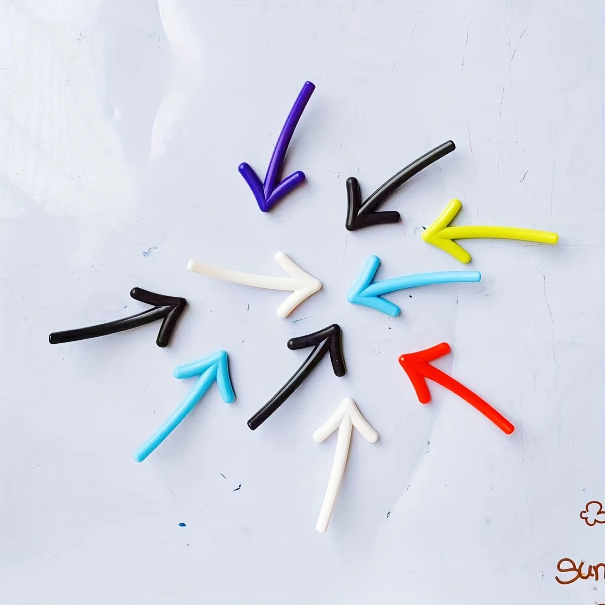 6pcs 3D Stereoscopic Arrow Color Magnetic Sticker Whiteboard and Blackboard Special Decorative Photo Display Office Supplies
