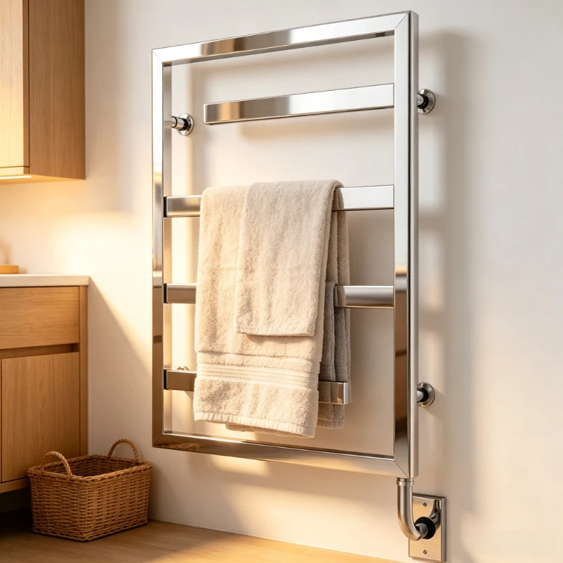 Stainless Steel Electric Heated Towel Rail Waterproof Heated Towel Rack Clothes Warmer Facial Spa Cloth Warmer Home Household