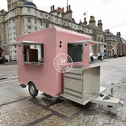 2024 Mobile Kitchen Fast Food Trailer Fully Equipped USA Standards Remorque Mobile Pizza Food Truck With Full Kitchen For Sale