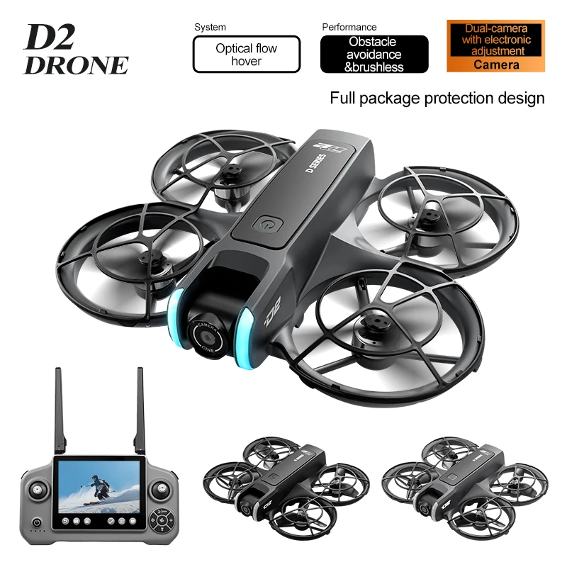 

D2 Brushless Drone 4K Profissional HD Dual-Camera With Screen Remote Control Obstacle Avoidance 5G Wifi Quadcopter Drone Toy