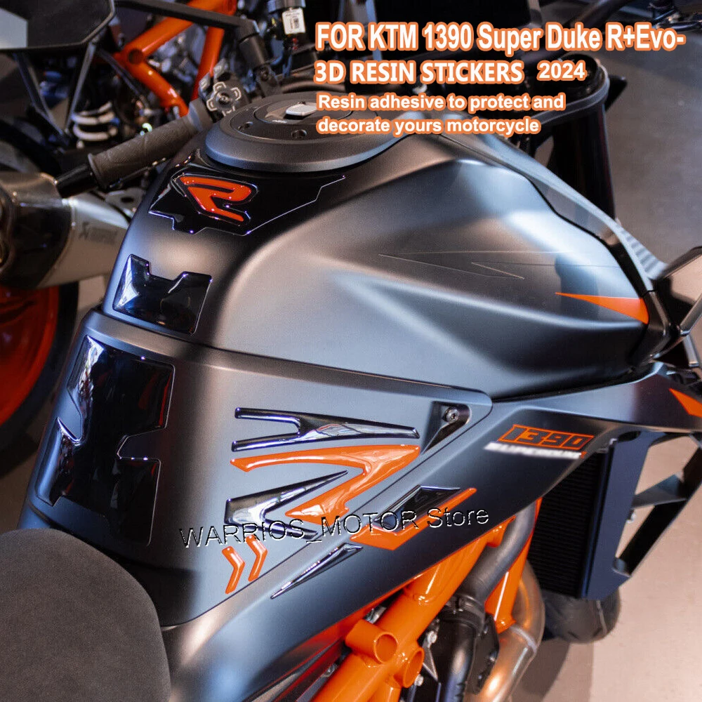 

Наклейки на топливный бак для KTM 1390 Super Duke R + Evo- 2024 мотоциклетные 3D резиновые защитные наклейки, наборы