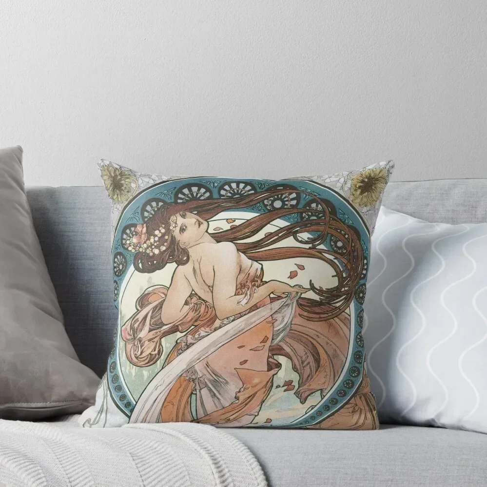 

The Arts: Dance Alphonse Mucha Throw Pillow Cushions luxury sofa pillows pillow