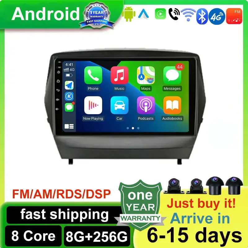 Android 14 For Hyundai Tucson 2 LM IX35 2009 - 2015 Carplay Car Radio Multimedia Stereo Player WiFi GPS Navigation No 2 Din