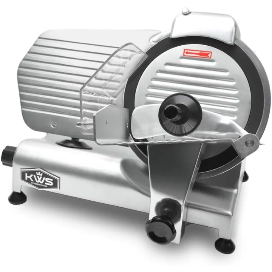 

KWS MS-10NT 320W Motor Electric Meat Slicer 10-Inch with 304 Stainless Steel Coated Teflon Blade for Frozen Meat Cheese and Foo