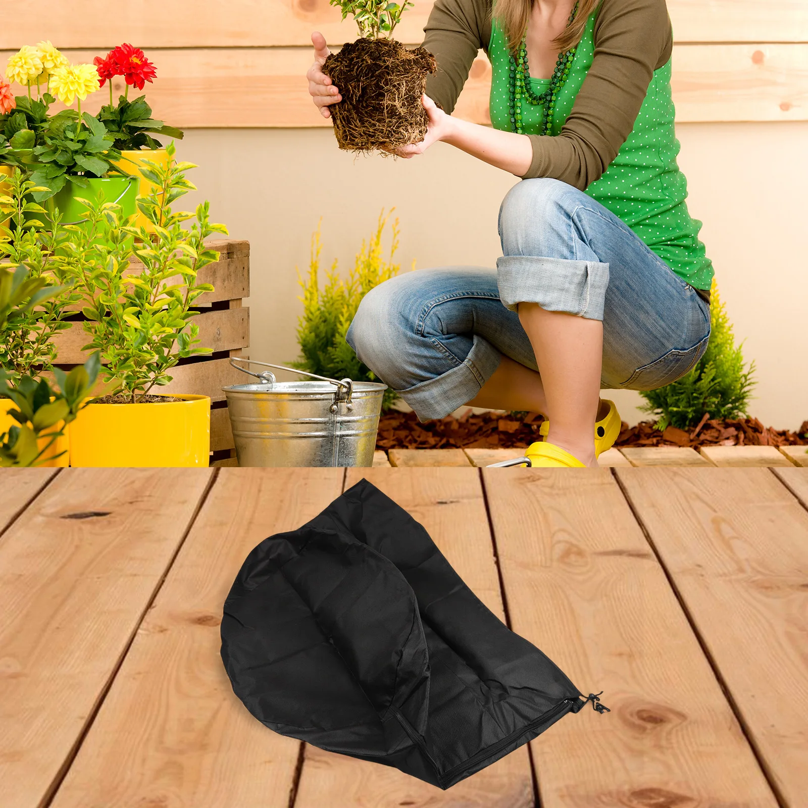PP Material Plant Pot Cover for Frost Protection and Temperature Insulation - Fits Most Garden Pots and Potted Plants 65x70cm