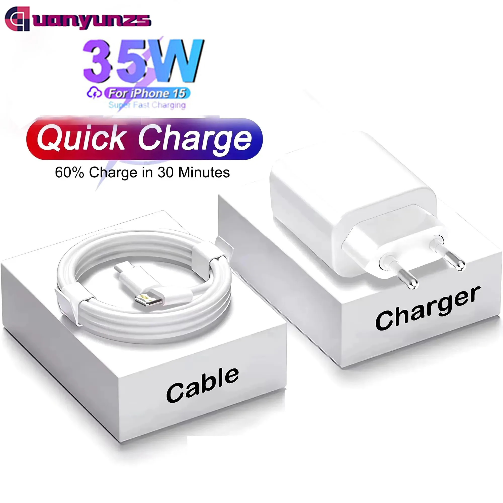 

PD 35W Fast Charger PD 20W Super Quick Charger USB C Protable Adapter Type c For iPhone 16 15 14 13 11 12 Pro Max Plus XR 7 8