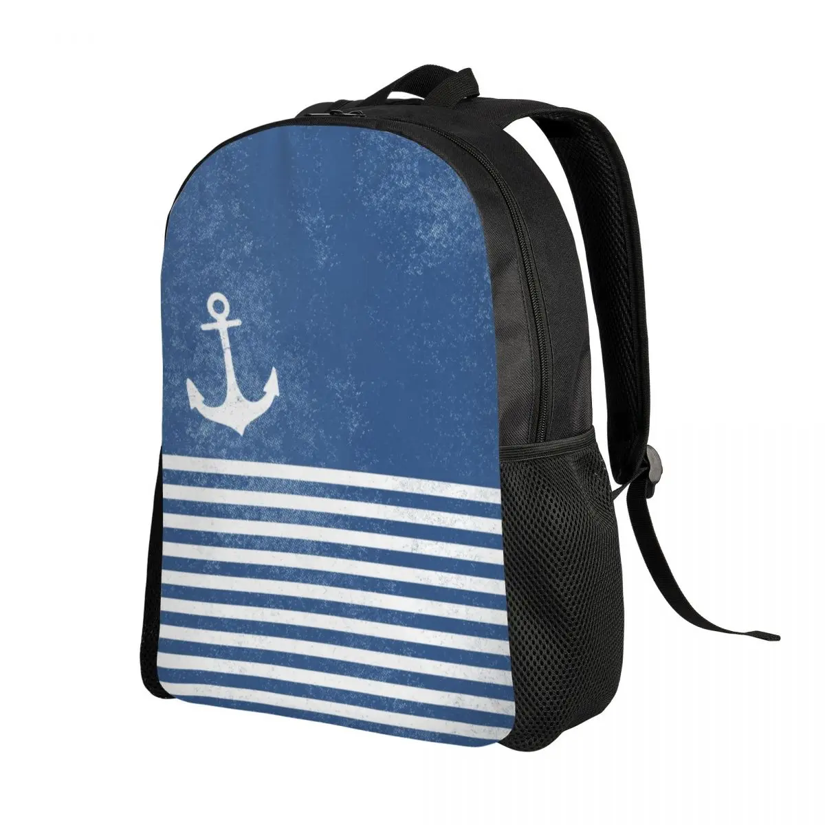 Anchor For Regatta With Stripes Travel Backpack Women Men School Computer Bookbag Nautical Marine College Student Daypack Bags