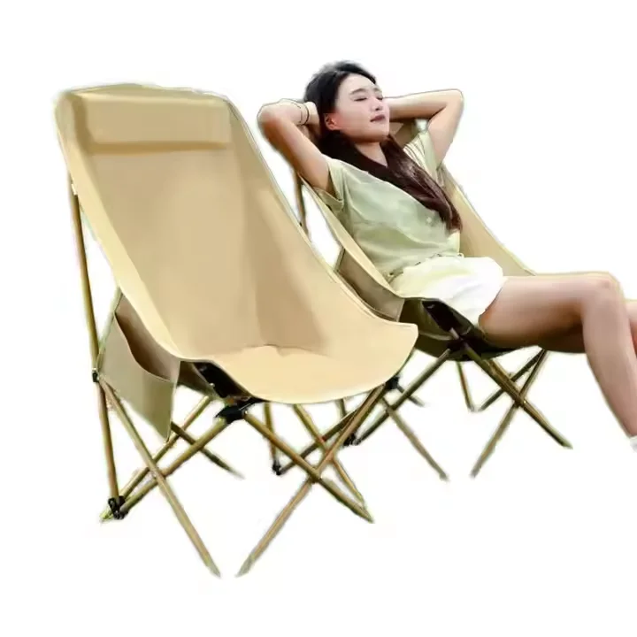 

Modern Portable Folding Moon Chair for Outdoor Activities Beach Camping Picnics Hiking Fishing Made Oxford Fabric for Gardens