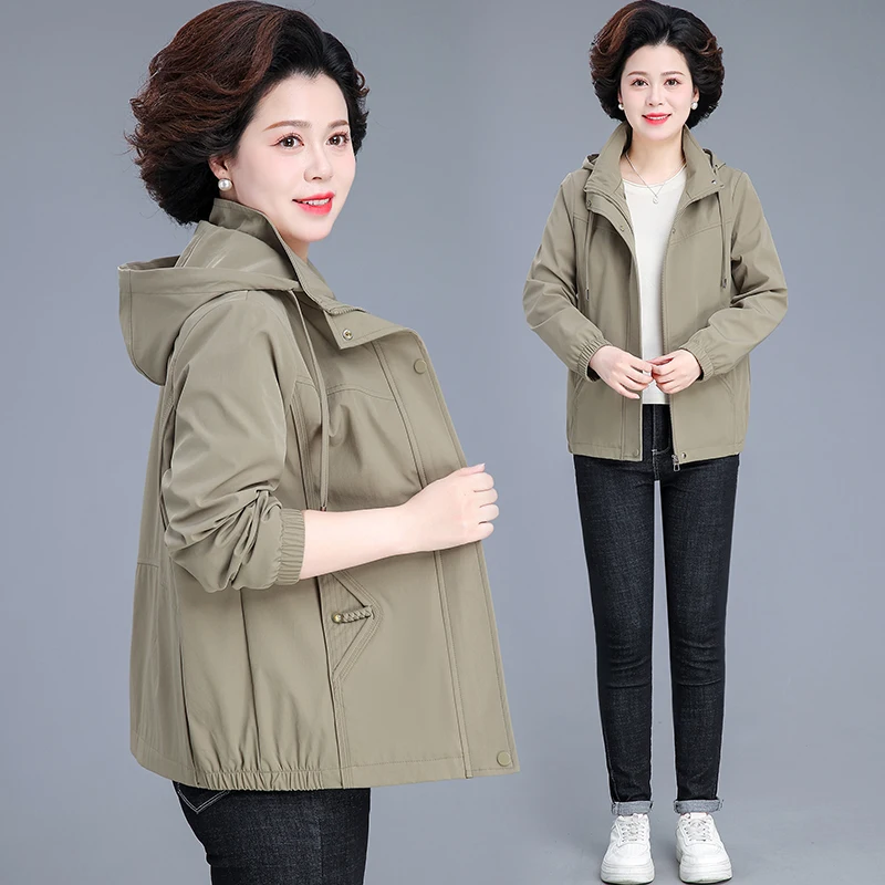 

Chic ort Casual Jaet Spring Faionable Small Size Coat 2025 New Sle Mid-Aged Women's Top Polyester Fiber Open Cardigan