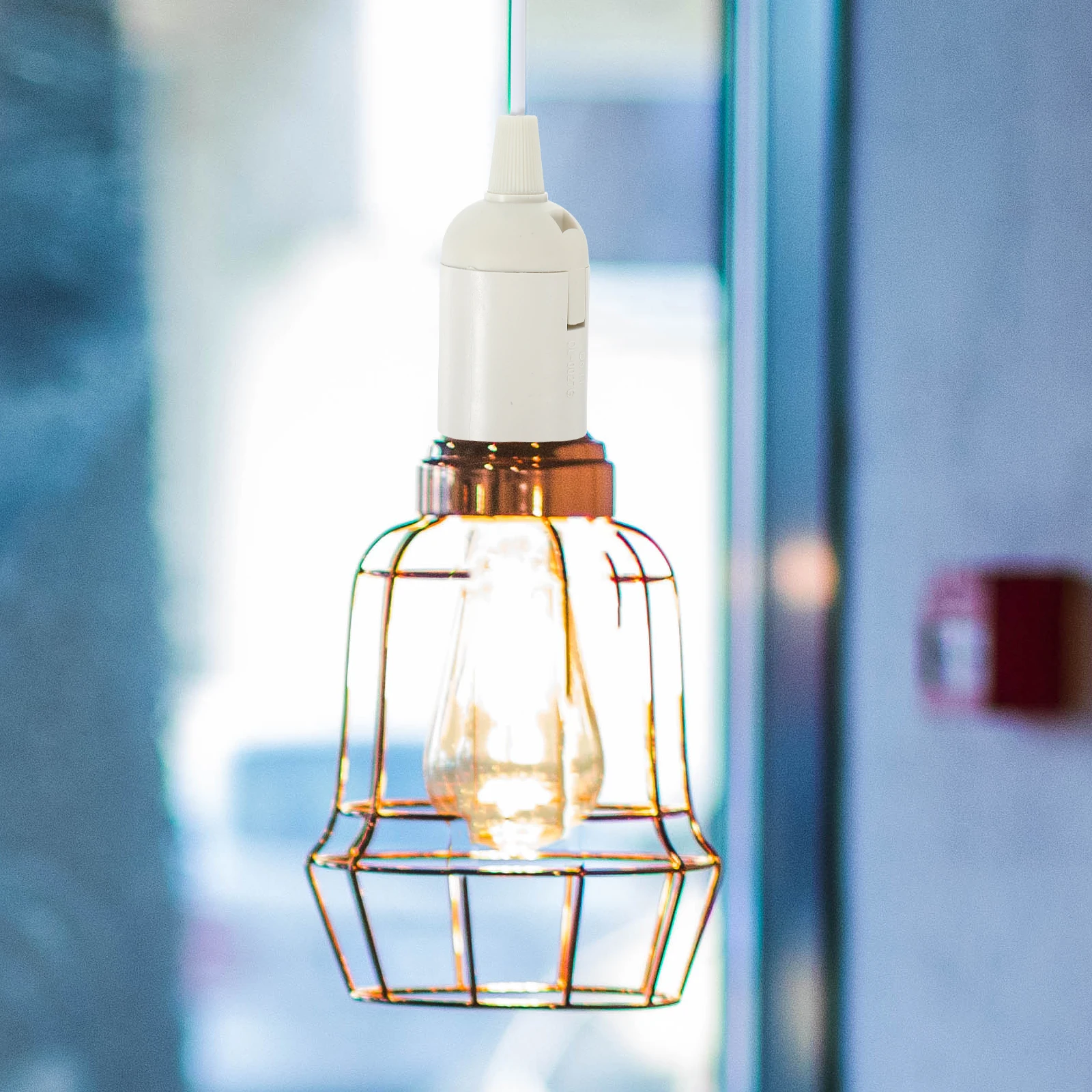 

E27 Socket Switchable Pendant Lamp Head ABS Material Adjustable Length Corded Light Bulb Holder DIY Home Installation