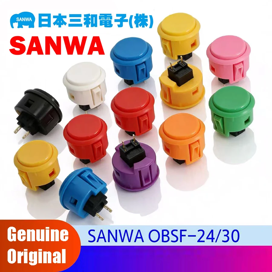 1PCs Original Japan SANWA OBSF-30 Round Push Button 30mm 24MM Arcade Switch For DIY Joystick Set PC PS/3 XBOX Game Parts