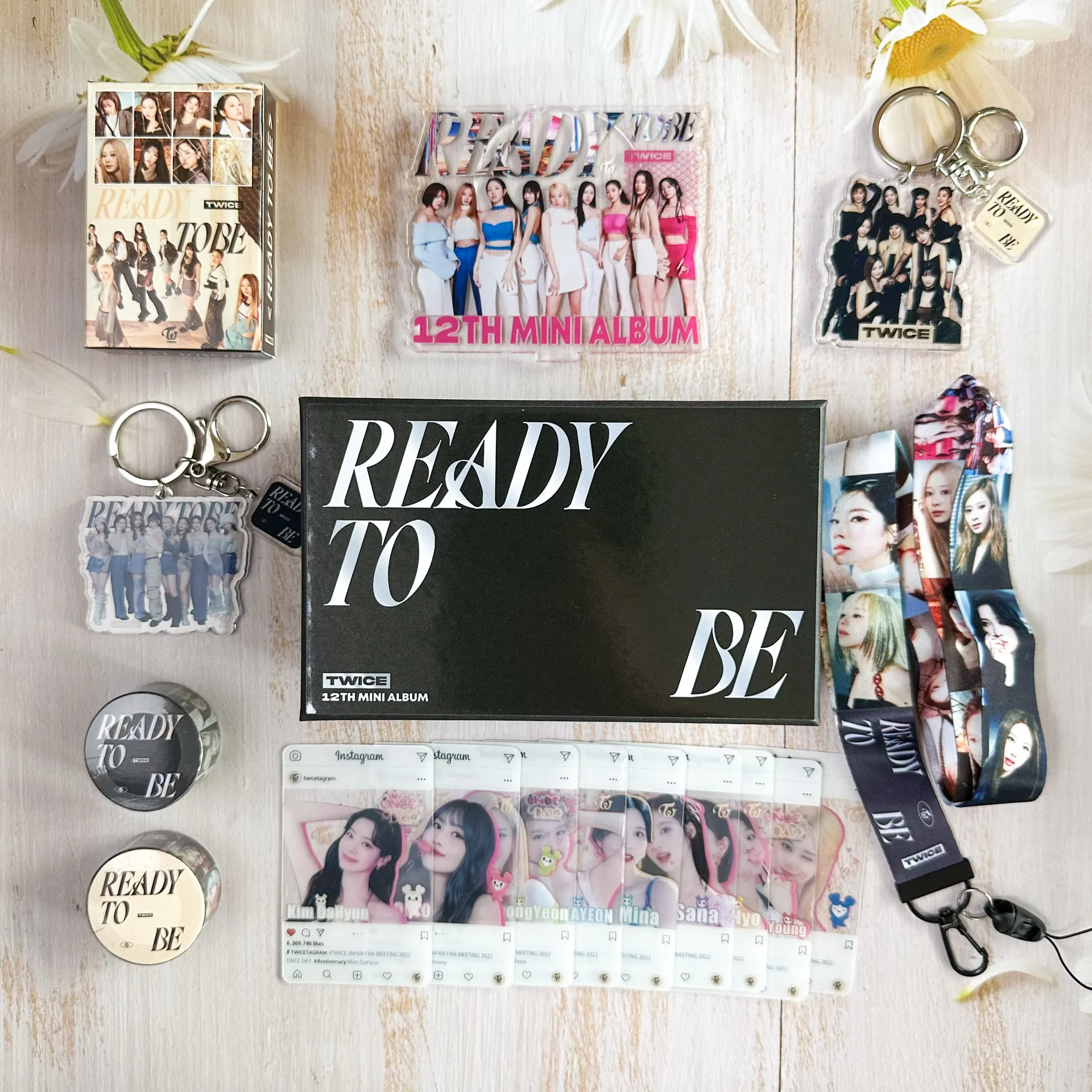 Kpop Twice Tzuyu Momo Sana  Gift Box Album READY TO BE Lomo Cards Stickers Masking Tape Acrylic Stand Combination Kits Fans Gift