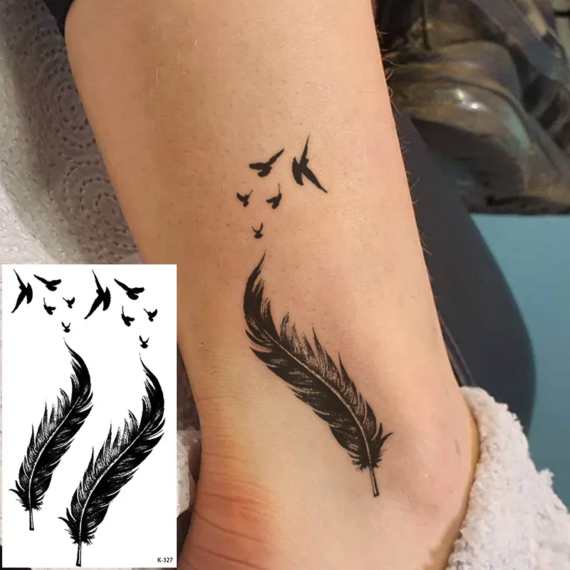 

Waterproof Temporary Tattoos Sketch Style Animal Skull Butterfly Floral Typography Body Art Stickers for Festival Costume Party
