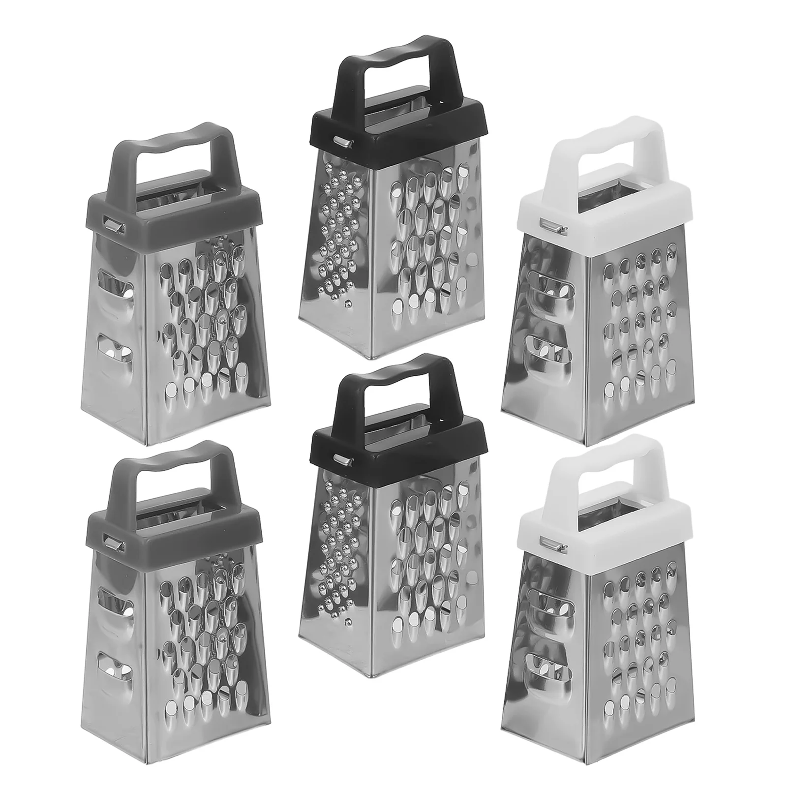 6 قطعة مبشرة الجبن الصغيرة من الفولاذ المقاوم للصدأ 4 جوانب أداة مطبخ محمولة لتقطيع الجبن والزنجبيل والثوم والخضروات والفواكه #5