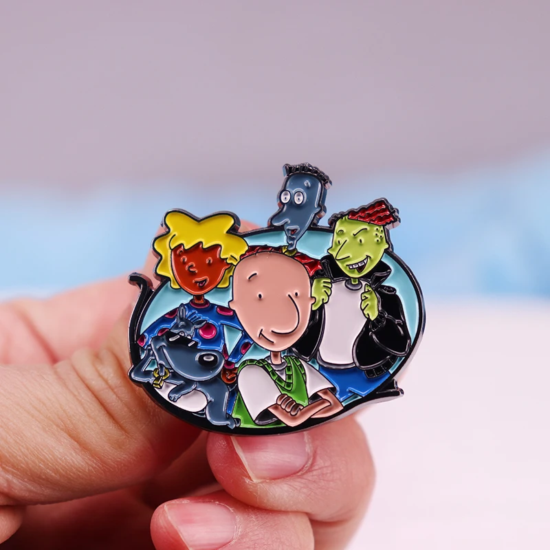 DOUGS-Pin esmaltado, broches de personajes de la serie de televisión animada americana, joyería