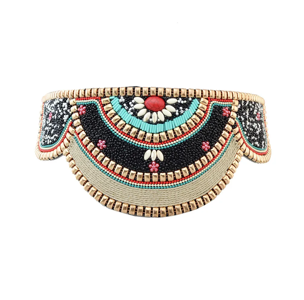 

Ethnic Bead Bohemian Elastic Belt Adjustable Women's Belt Waist and Waist Chain Body Accessories