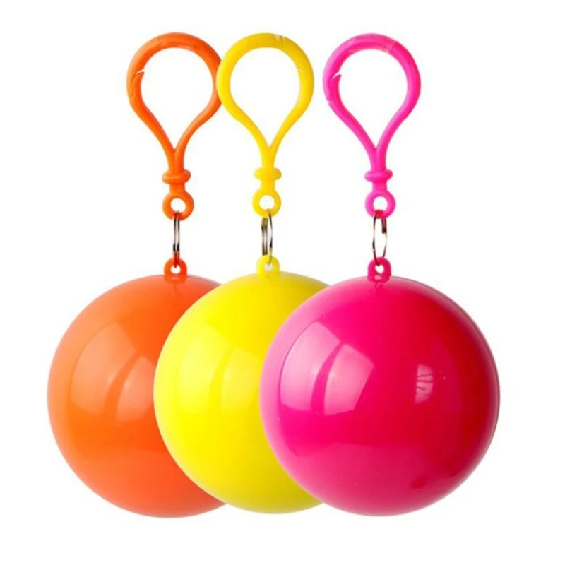 

Portable Raincoats Ball Disposable Rain Cover Adult Waterproof Colorful Keyring
